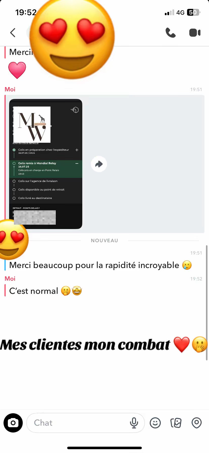 #avis retour cliente sur les produit MWA